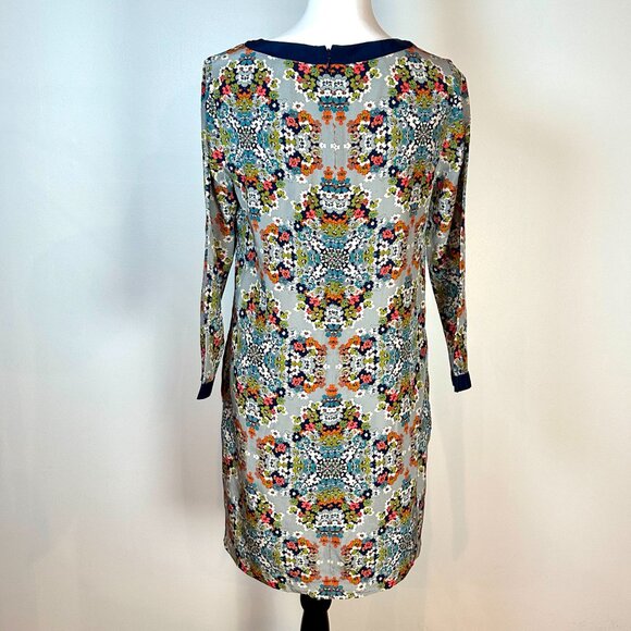 J. CREW 100% Silk Misty Fog Floral Shift Dress size 4 - Picture 5 of 8